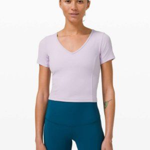 Lululemon Nulu Cropped Slim Yoga Short Sleeve Lavender Dew